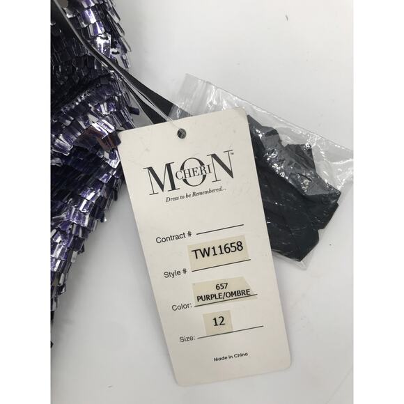 Lexie by Mon Cherie Sequins Strapless Mini Dress Girls 12 Purple Silver - Picture 5 of 7